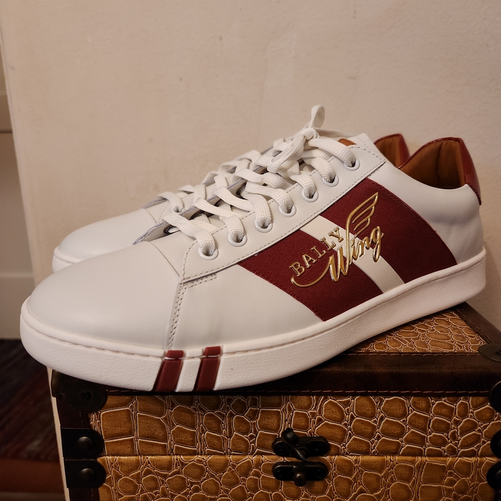 Bally White and Red Sneakers